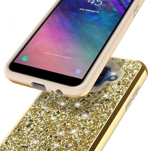 Zizo Full Diamond Hybrid Samsung Galaxy A6 (2018) hátlap, tok, arany