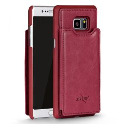  Zizo Premium Samsung Galaxy S8 Plus bőr hátlap, tok, kihajtható irattartóval, bordó