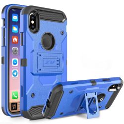   Zizo Tough Armor Style 2 iPhone X/Xs ütésálló hátlap, tok kitámasztóval, kék-fekete