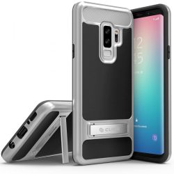   Zizo Hybrid Case Samsung Galaxy S9 Plus hátlap, tok kitámasztóval, fekete-ezüst