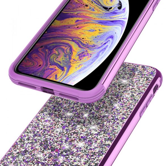 Zizo Full Diamond Hybrid iPhone X/Xs hátlap tok, lila