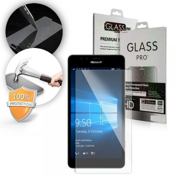 Microsoft Lumia 950 LCD Glass Screen kijelzővédő edzett üvegfólia (tempered glass) 9H keménységű (nem teljes kijelzős 2D sík üvegfólia), átlátszó