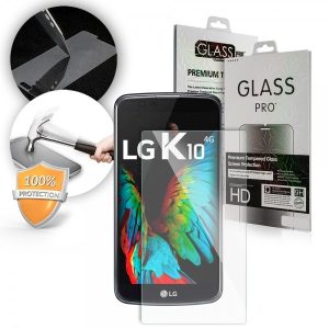 LG K10 kijelzővédő edzett üvegfólia (tempered glass) 9H keménységű (nem teljes kijelzős 2D sík üvegfólia), átlátszó