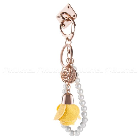 iRing Pearl Flower szelfi gyűrű és kulcstartó, sárga