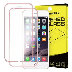   Wozinsky iPhone 6 Plus/6S Plus iPhone elő+hátlapi 3D teljes kijelzős edzett üvegfólia 9H keménységű alumínium kerettel, rozé arany