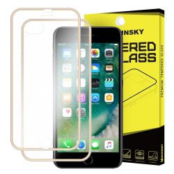   Wozinsky iPhone 7 Plus/8 Plus elő+hátlapi 3D teljes kijelzős edzett üvegfólia 9H keménységű alumínium kerettel, arany