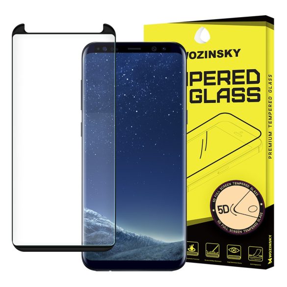 Wozinsky Samsung Galaxy S8 Plus PRO+ Glass Screen 5D Full Glue teljes kijelzős edzett üvegfólia (tempered glass) 9H keménységű, tokbarát, fekete