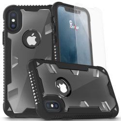   Zizo Proton Armor iPhone X/Xs hátlap, tok és 3D teljes kijelzős edzett üvegfólia, fekete-átlátszó