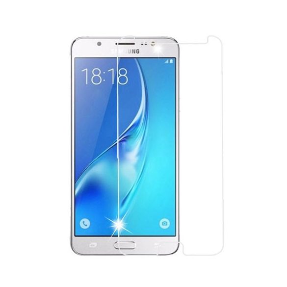 Samsung Galaxy J7 (2017) kijelzővédő üvegfólia (tempered glass) 9H keménységű (nem teljes kijelzős 2D sík üvegfólia), átlátszó