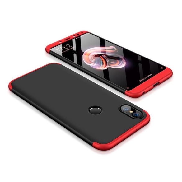 Full Body Case 360 Xiaomi Redmi Note 5 (dual camera)/Redmi Note 5 Pro hátlap, tok, fekete-piros