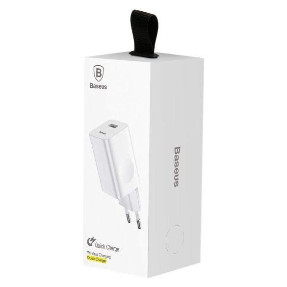 Baseus Charging Quick Charger hálózati töltő adapter, Qi 3.0 gyorstöltés, fehér