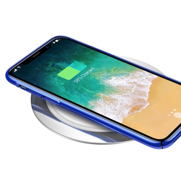 Baseus Metal Qi Wireless Charger, univerzális asztali vezeték nélküli töltő, 2A, 10W, fehér