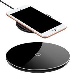   Baseus Simple Stylish Wireless Charger, univerzális asztali vezeték nélküli töltő, 2A, 10W, fekete