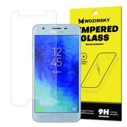   Wozinsky Samsung Galaxy J3 (2018) kijelzővédő edzett üvegfólia (tempered glass) 9H keménységű (nem teljes kijelzős 2D sík üvegfólia), átlátszó