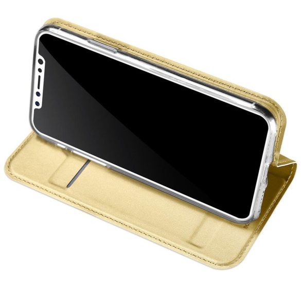 Dux Ducis Skin Pro iPhone Xs Max oldalra nyíló tok, arany