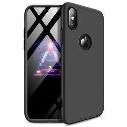   Full Body Case 360 iPhone Xs Max, hátlap, tok, logo szabadon, fekete
