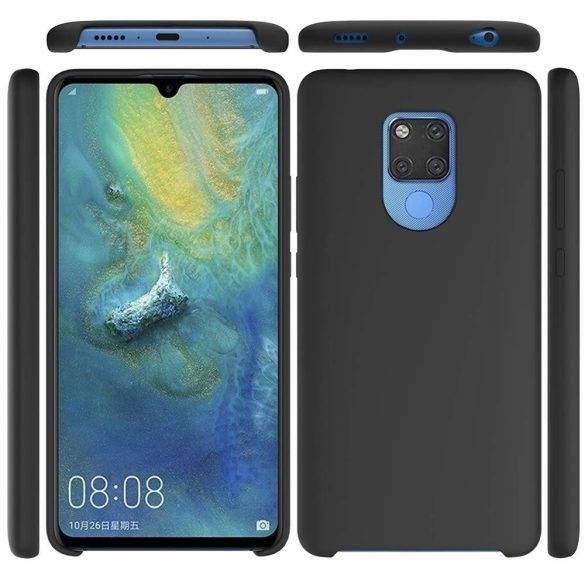 Silicone Flexible Rubber Huawei Mate 20 szilikon hátlap, tok, fekete